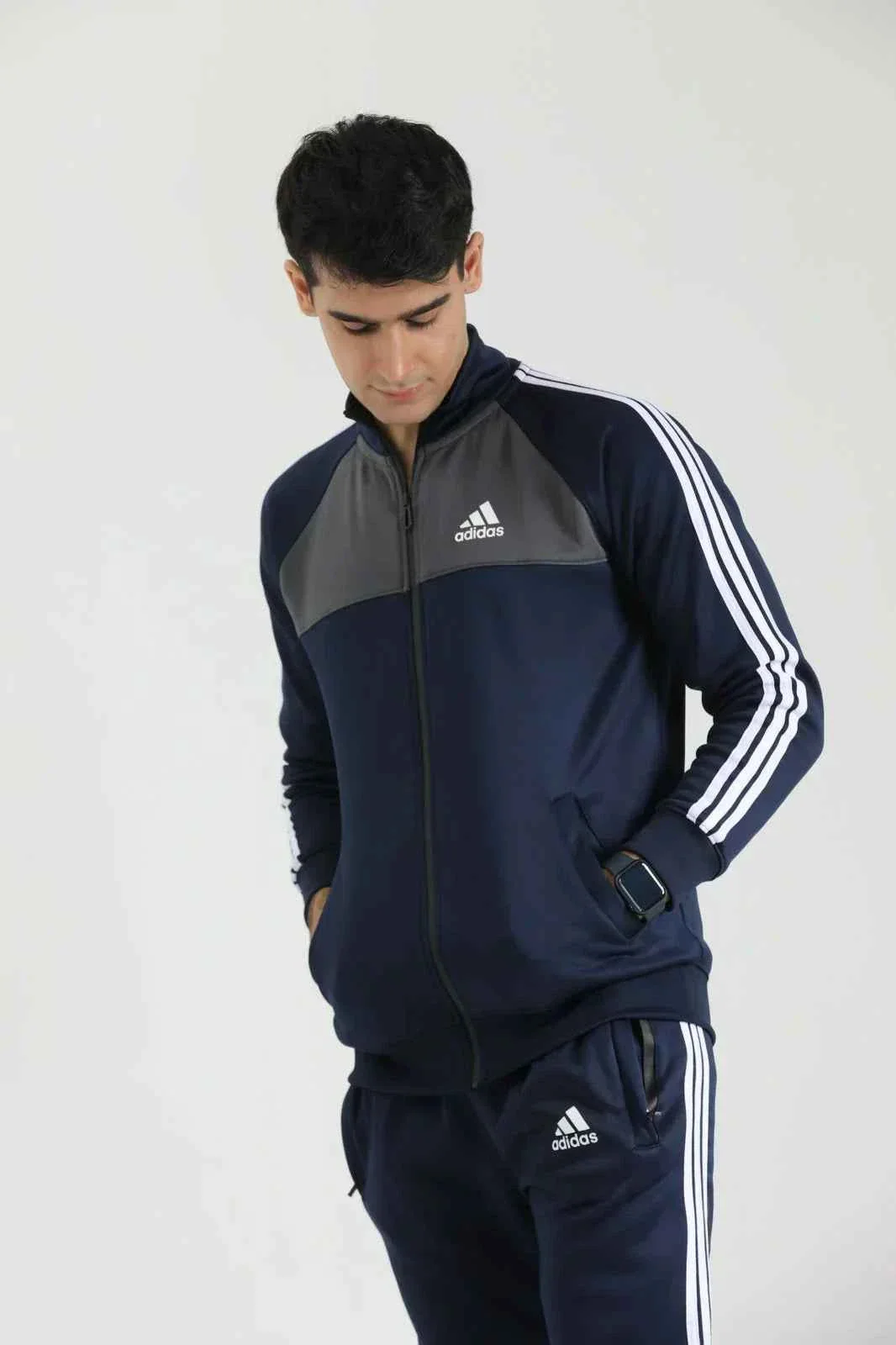 ADIDS UNISEX TRACKSUIT Blue 3 tapes  TO7 - Image 3