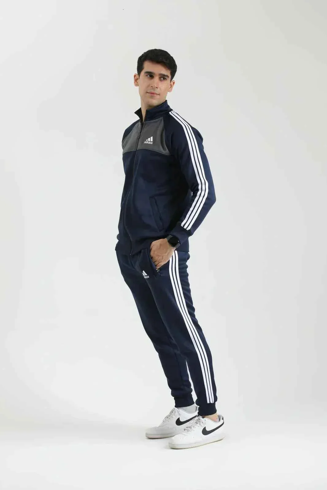 ADIDS UNISEX TRACKSUIT Blue 3 tapes  TO7 - Image 4