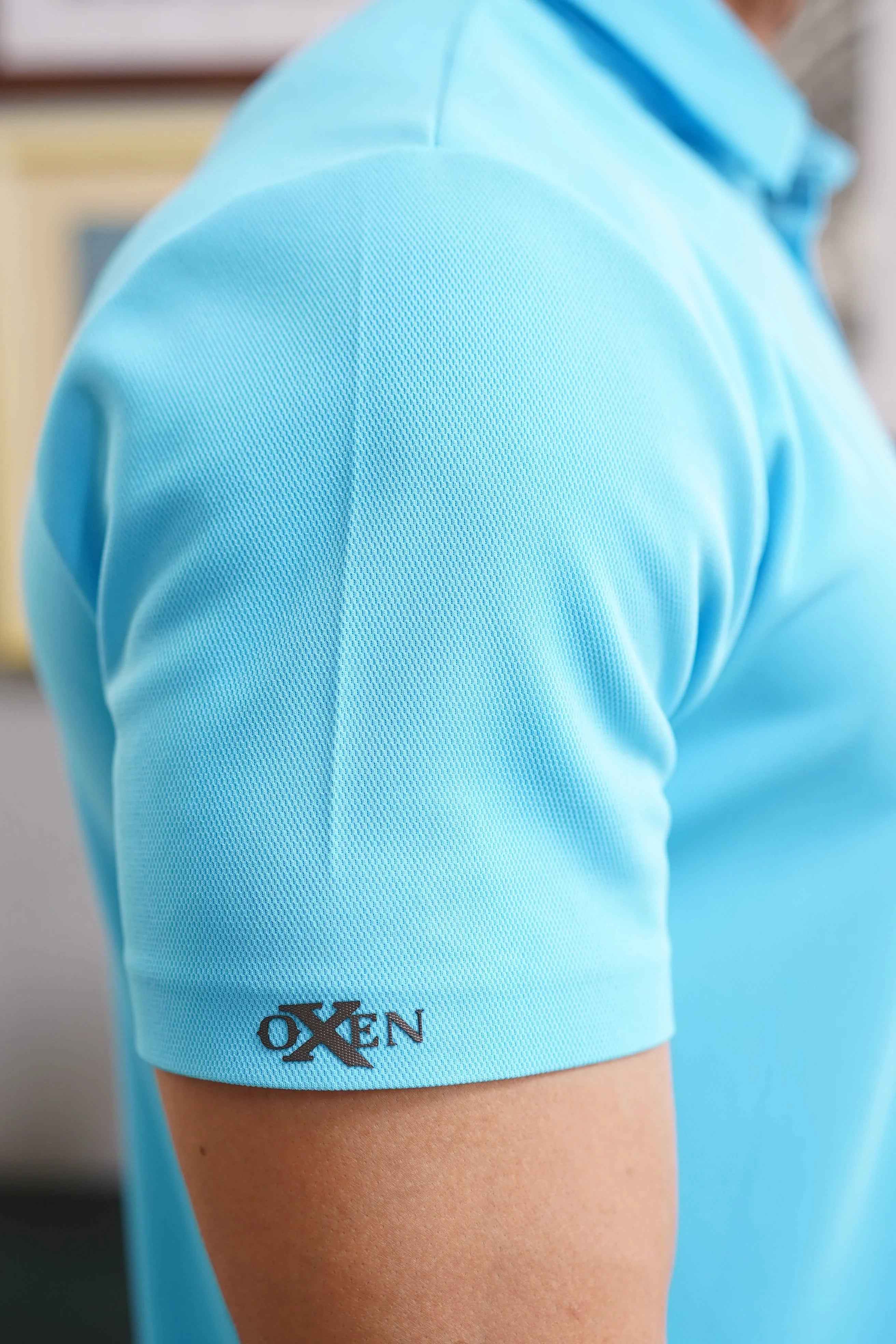 Italian textured seam less Polo Shirts OXT # 02 Dark Sky - Image 4