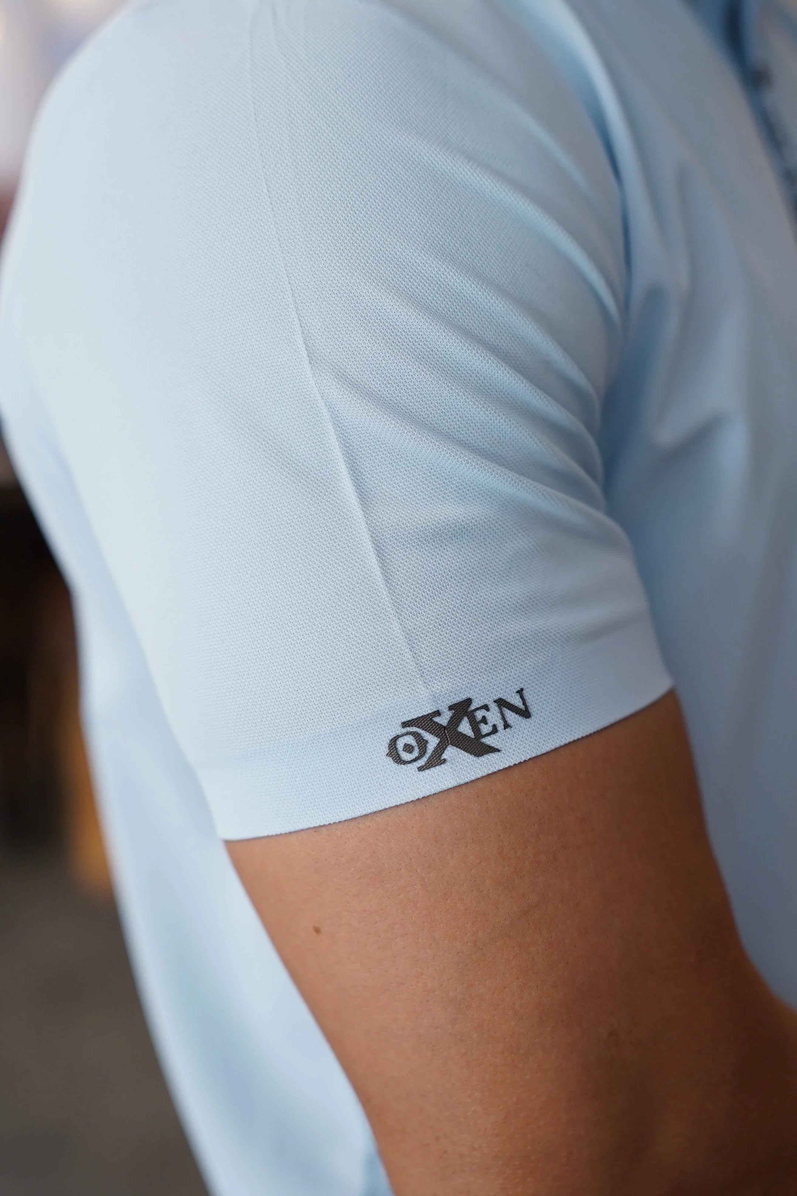 Italian textured seam less Polo Shirts OXT # 12 Sky - Image 4