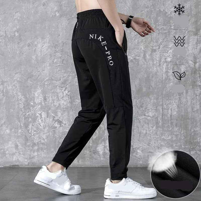 Premium Black Nike Pro Round Print Men's 4 way Stretch-able Lycra Trousers - Image 7