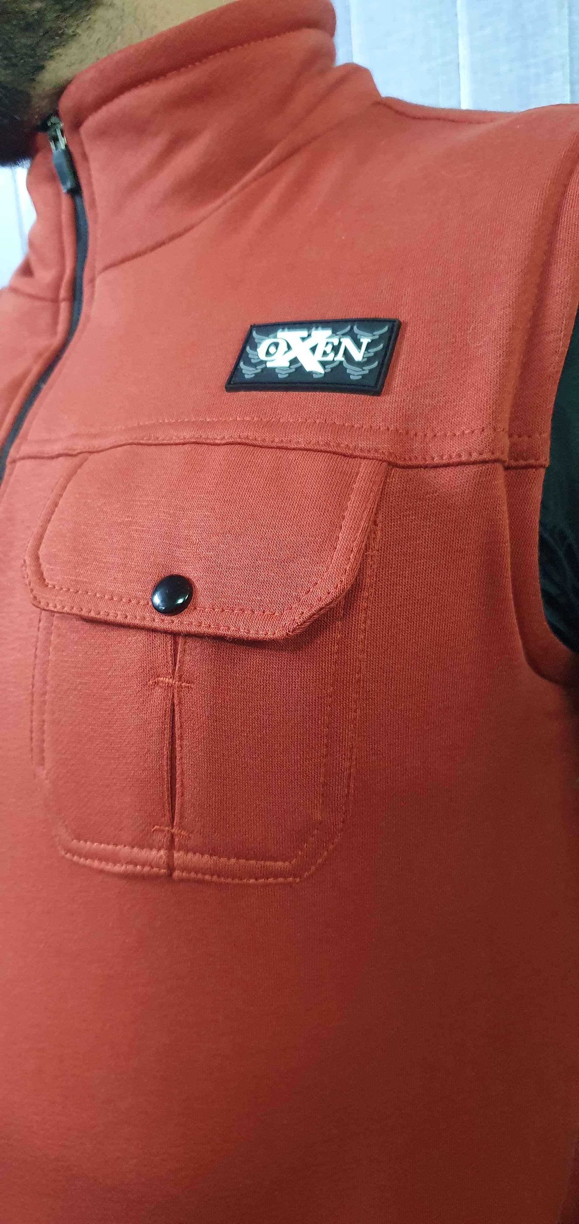 Premium Cotton Fleece Four Pocket sleeveless Jacket TAN  11 - Image 3