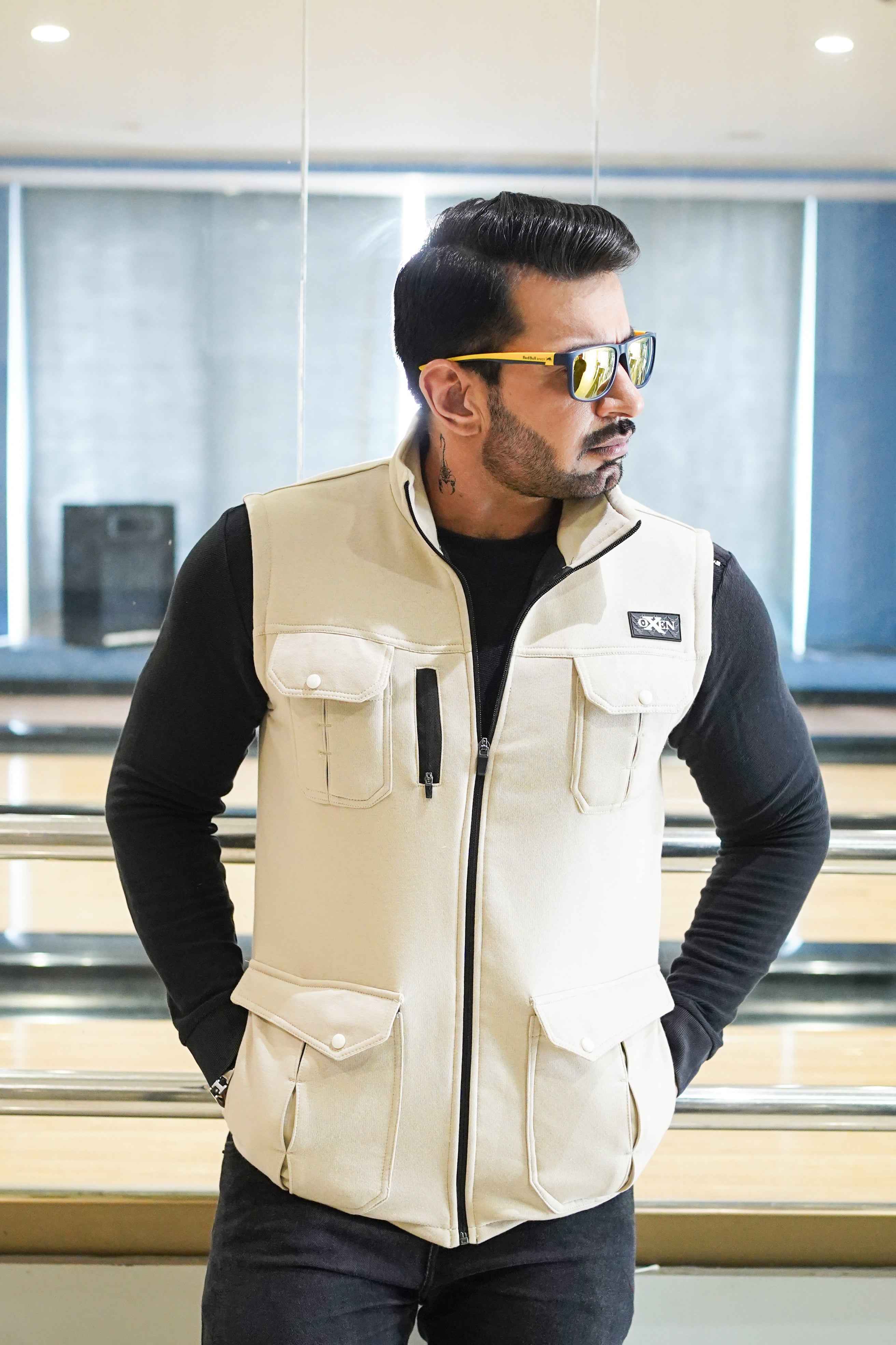 Premium Cotton Fleece Four Pocket sleeveless Jacket Skin JKT # 04 - Image 3