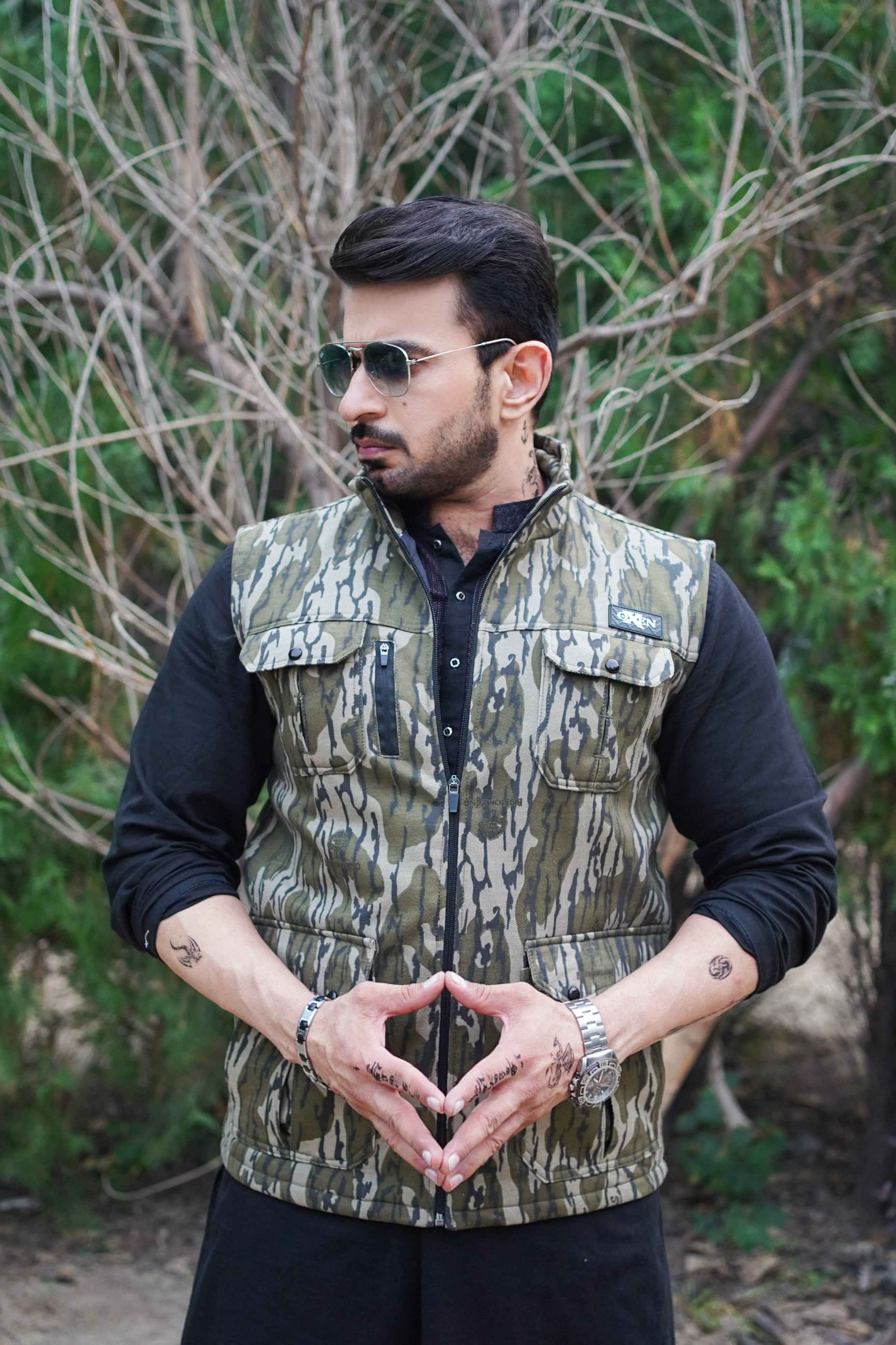 Premium Cotton Fleece Four Pocket Jacket Camouflage Jkt-05 - Image 5