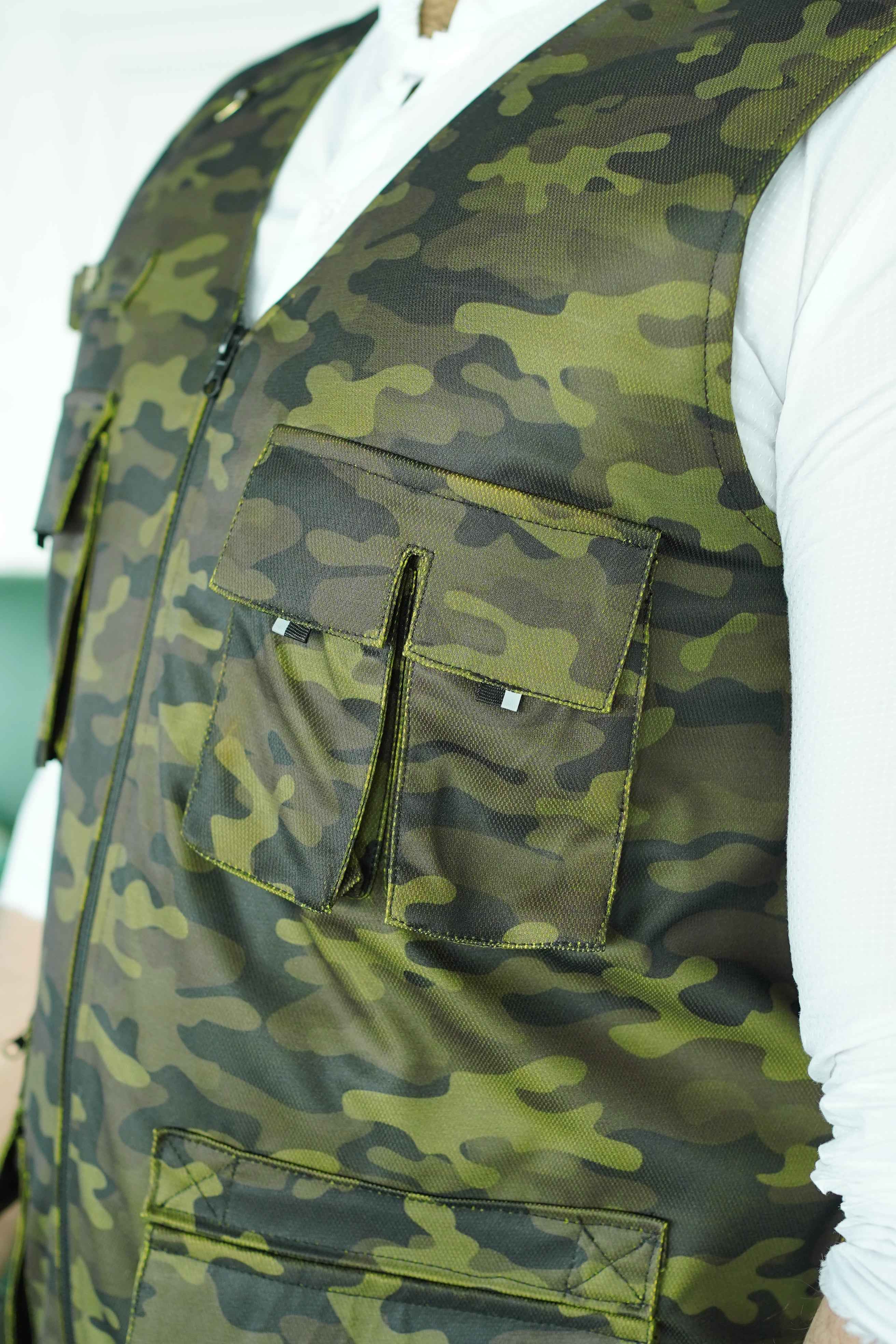 Premium Italian Textured fabrics Army Green Camouflage  Sidu Four Pocket Jacket SDJkt-21 - Image 7